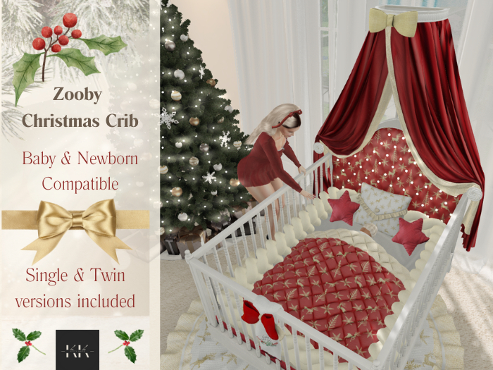 Second Life Marketplace {KK} Zooby Christmas Crib Includes Single